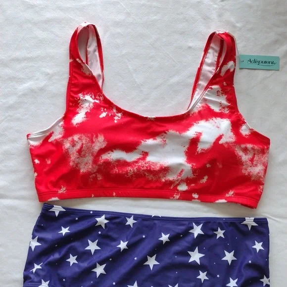 Adisputent high waist bikini womens XXL American flag - Picture 3 of 9
